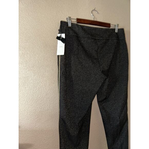 Lisette L Montreal  Preppy Black Gray Dots  Gold SIde Strip  Pants  12  NWT - Picture 6 of 10